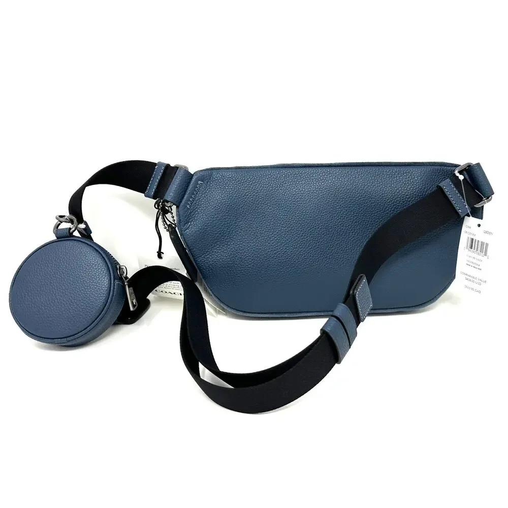 Coach Elias Belt Bag Denim Blue Suede Leather CL946